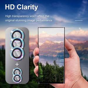 삼성 S25 ULTRA S24 용 다이아몬드 카메라 케이스 강화 유리 카메라 렌즈 화면 보호 카메라 렌즈 - Product Image 4