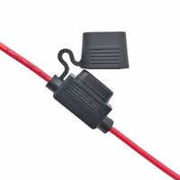 Porte-fusible en ligne étanche en cuivre et plastique 16AWG, fusible mini-lame 3A 32V, câble de 300 mm pour voiture et moto