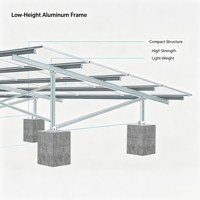 Système de montage au sol solaire H2 Solar à profil bas en aluminium, support de fixation inclinable pour panneaux photovoltaïques 6063-T5 pour projets commerciaux