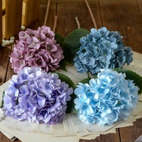 Bunga Hydrangea Sutra Biru Buatan Tangan Realistis Modern Dekorasi Pernikahan Hari Valentine