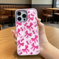 Coque de téléphone à panneau arrière magnétique remplaçable pour Iphone17/17pro/17promax/17air avec l'arc coloré doré rose cerise