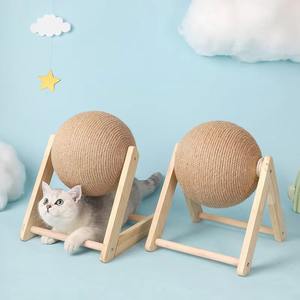 Juguete Clásico de Madera para Gatos con Bola Rascadora, Tabla de Sisal Resistente al Desgaste, Ecológico, de Cartón, Suministros para Mascotas, para Patas de Gatitos - Product Image 2