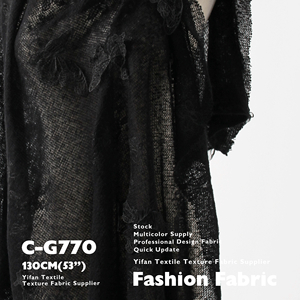 Thiết Kế Thời Trang Len Dày Kim Màu Đen Bướm Kết Cấu Thêu Vải Len Cho Quần Áo Ăn Mặc Khăn Quàng Áo Len - Product Image 5