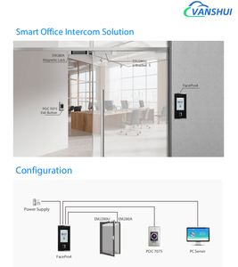 Mặt/Thẻ RFID/Vân tay kiểm soát truy cập hệ thống không thấm nước IP65 Wifi TCP/IP/Cổng USB kết nối với em khóa + Nút thoát + U khung - Product Image 2