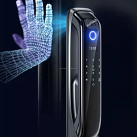 Serrure de porte intelligente pour maison connectée avec reconnaissance iris, en alliage de zinc, WiFi, modes de déverrouillage par carte mémoire, mot de passe, clé et carte d'identité pour portes en bois/acier