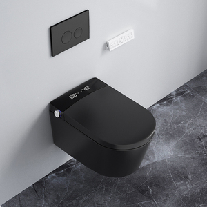 Inodoro Inteligente Moderno de Pared, Negro Mate, Alargado, con Control Remoto, Sensor, Asiento con Calefacción y Tanque de Agua - Product Image 4