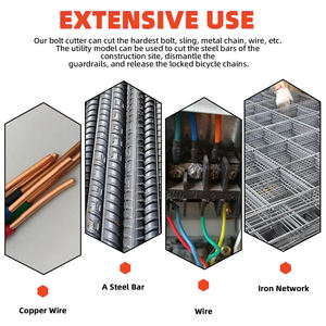 Coupe-boulons industriel robuste en acier de 14 pouces avec poignée MN CRV et poignée en plastique pour la coupe de boulons, chaînes, serrures et fils - Product Image 6