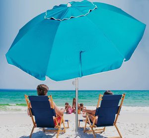 6.5ft ชายหาดแบบพกพา Sun Shade Oxford เส้นใยแก้วซี่โครงกันลมระบายอากาศ UV50 + <span class=keywords><strong>ร่ม</strong></span>ชายหาดแบบกําหนดเองพร้อมสมอทรายในตัว - Product Image 6