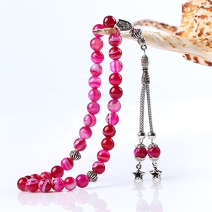 2022 classico religioso agata naturale Tasbih 8MM gemma musulmana 33 pezzi perline <span class=keywords><strong>di</strong></span> preghiera Subha rosario islamico - Product Image 4