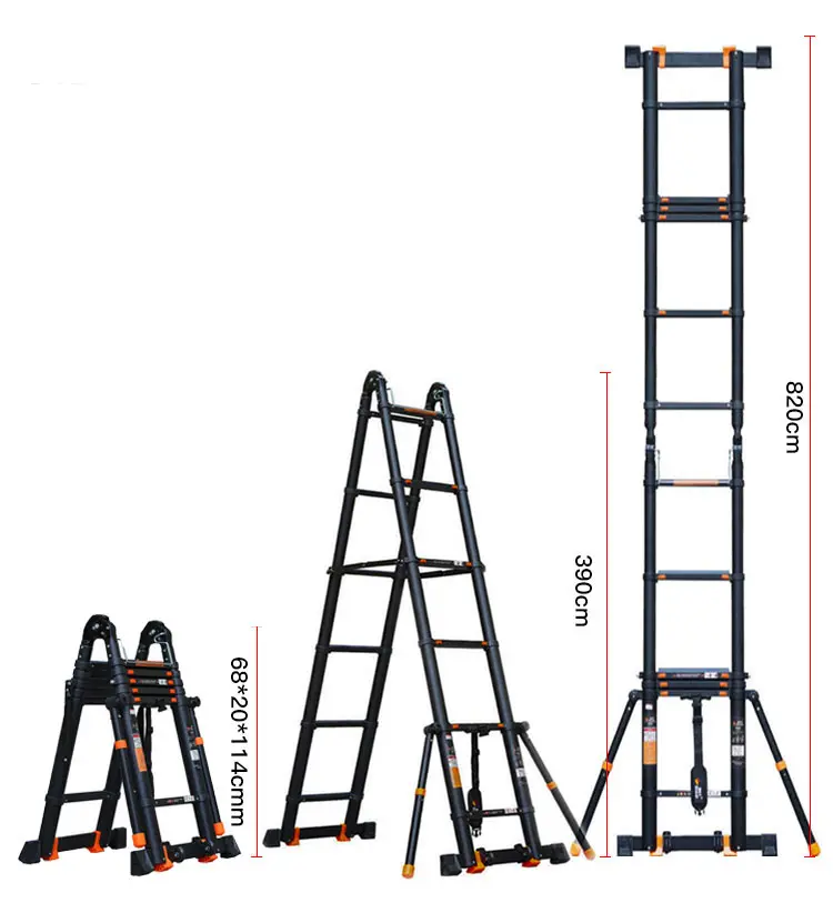 2022 410LD Latest Design DIY Multi-Purpose Aluminium Telescopic Ladder Extension Extend - Portable Foldable (3.8M)