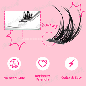 Tùy chỉnh cụm lông mi bán buôn nhãn hiệu riêng C D Curl Báo Chí Dán DIY lông mi tự dính Báo Chí trên lông mi - Product Image 3