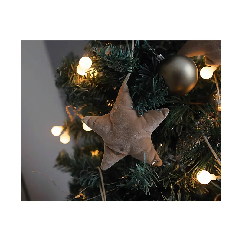 Hot Sale Velvet Hanging Stars Indoor Christmas Trees Decora Mery Christmas Decoration