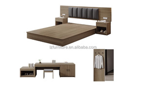<b>Low</b> Cost Hotel Bedroom Furniture Set Twin <b>Double</b> King <b>Bed</b> Frame With Headboard Nightstand TV Cabinet Desk Wardrobe For Full Room - Product Image 3