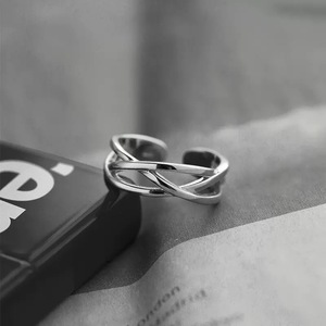 Men's Intertwined Geometric Open <b>Adjustable</b> <b>Ring</b> For Index Finger Punk Style Jewelry Gift - Product Image 1