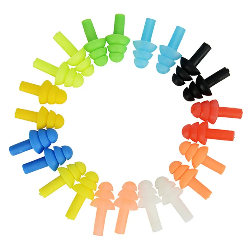 Colorful Noise Reduction Swimming Silicone Ear Plugs Soundproof Concert Earplugs