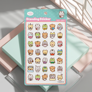 [HIHI Club] Standing PVC <b>3D</b> UV Printed Cute Character Decorative <b>Sticker</b> Sheet for Diary Planner Laptop Phone - Product Image 3
