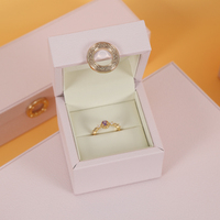 SIFOO Emballage de bijoux personnalisé en velours rose et cuir pour ensemble collier et bracelet, série de luxe OEM, boîte à bijoux pour bagues, vente en gros