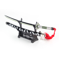 Modèle d'épée en métal Demon Slayer Shinazugawa Sanemi de 22 cm avec fourreau, artisanat, pour cadeau ou collection