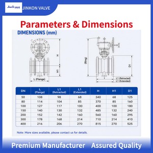 Telescopic Flange Triple Eccentric Valve, <b>Worm</b> Gear, WCB Body, for Petroleum/Chemical/Power Plant, OEM Support SD343H-25C JINKON - Product Image 4