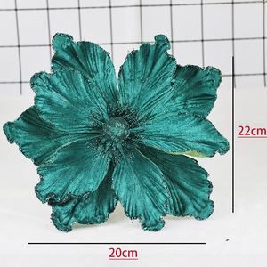 <strong>Christmas</strong> Decorative Flowers Glitter Sequins Artificial <strong>Christmas</strong> Flowers Magnolia for DIY Xmas Floral Arrangements Tree Decor - Product Image 6