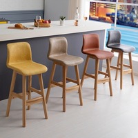 Chaise de bar à dossier en bois massif, style luxe léger, minimalisme moderne, tabouret haut pour la maison, café, salon de thé, design haut de gamme et épuré
