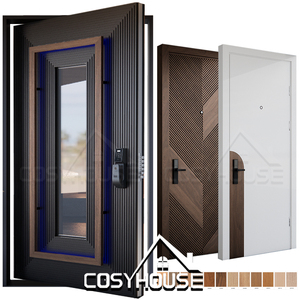 Porte pivotante extérieure de luxe moderne, porte d'entrée en aluminium sur mesure pour villa - Product Image 1