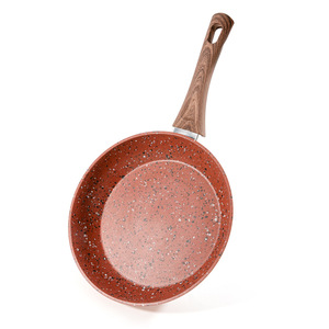 Poêle à frire en aluminium forgé avec manche en bois Ustensiles de cuisine en granite Poignée en bois Ustensiles de cuisine en aluminium forgé Poêle à frire forgée - Product Image 1