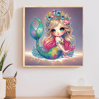 Kit de Peinture Diamant 5D Princesse Fantaisie 30x30cm, Strass Partiel, Dessin Animé Mignon, Art Diamant DIY, Décoration Maison, Cadeau Enfant