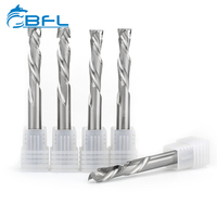 Fraise à compression spirale à 2 dents BFL en carbure de tungstène, coupe haut-bas, pour défonceuse CNC et finition du bois