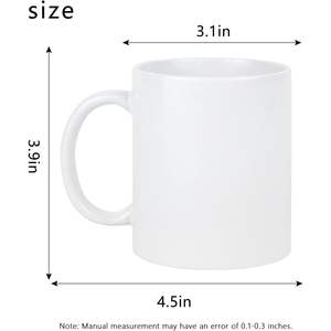 Taza de Café de Porcelana de 11 oz, Taza de Cerámica Clásica Blanca con Asa Grande para Té, Latte, Capuchino - Product Image 2