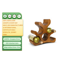 Porte-bouteilles en bois massif, support à vin intégré non amovible pour table