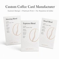 Carte de saveurs de café personnalisée, estampillée à l'or, carte d'introduction aux saveurs de grains, menu de profil aromatique pour café, bar à expresso