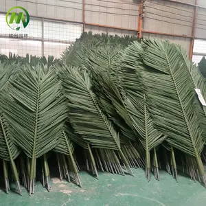 Hojas de palma artificiales de plástico para exteriores, hojas de palmera Artificial