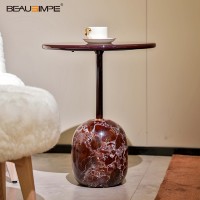 Table basse extensible moderne de luxe en métal et marbre avec quincaillerie en or 18 carats, montage facile pour salon