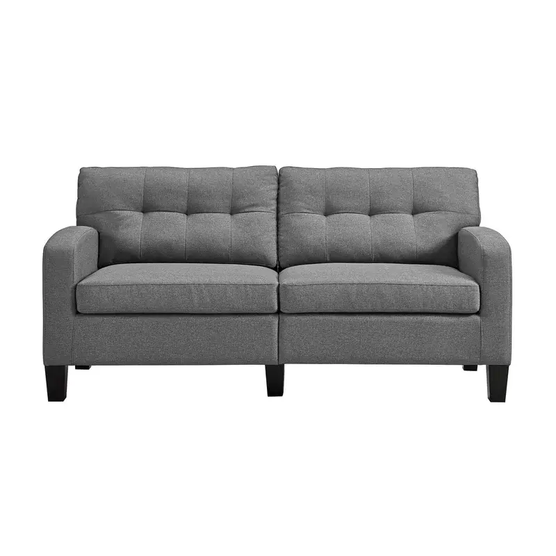 Sofá de sala de estar em tecido cinza