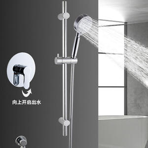 Stainless Steel Triple Handle <b>Shower</b> Set Rain Head Massage Temperature <b>Control</b> Ceramic Concealed Installation Bathroom Faucet - Product Image 2