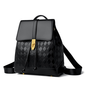 <span class=keywords><strong>Zaino</strong></span> in Pelle PU Nera da <span class=keywords><strong>Donna</strong></span>, Design Elegante, Multistrato, Grande Capacità, per Viaggi e Scuola - Product Image 5
