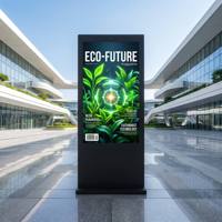 IP65 Weatherproof Outdoor Digital Signage 3000 Nits High Brightness 10 Point Capacitive Touch Screen AI Smart Dimming Display