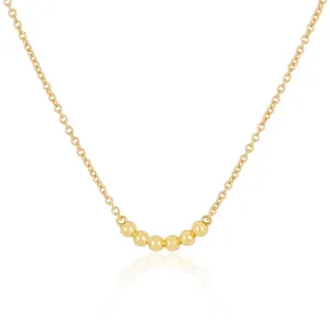 Perhiasan Bagus 925 Perak Murni Berlapis Emas Emas Perlina Korn Manik-manik Biji Manik-manik Royal Kalung Manik-manik
