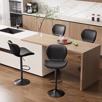 Tabourets de bar pivotants modernes en cuir PU, dossier rembourré, repose-pieds, hauteur réglable, pour comptoir, bar à domicile, salon