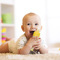 Vente en gros Mangeoire à fruits en silicone Biberon de sucette Cuillère de distribution de nourriture pour bébé de qualité alimentaire