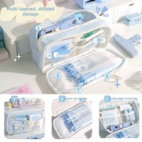 Étui à crayons multifonctionnel en tissu imprimé UV, grande capacité, motif dessin animé, pour garçons, filles, étudiants, enfants, cadeau scolaire