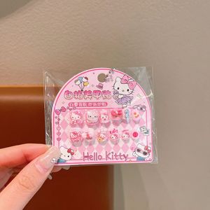 Listo para Enviar: 10 Uñas Postizas Rosas con Diseño de Dibujos Animados para Niñas, con Adhesivos de Gelatina, Uñas Artificiales DIY para Niñas - Product Image 6