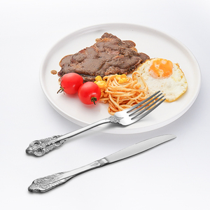 Sang trọng 18/10 thép không gỉ Flatware Set Vàng muỗng nĩa dao Baroque mô hình đám cưới dao kéo đặt vàng 24 cái với hộp gỗ - Product Image 5