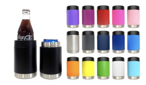 Enfriador de Latas de Acero Inoxidable Aislado de 12oz, 14oz, 16oz, 375ml, Diseño Delgado y Compacto para Fiestas y Cerveza - Product Image 4