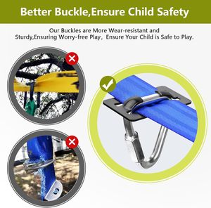 อุปกรณ์เสริมสำหรับสนามแข่งขันนินจาวอร์ริเออร์ หัวเข็มขัดรุ่นใหม่ที่อัปเกรดแล้วสำหรับสายสลัคไลน์แบบกว้าง ป้องกันการฉีกขาด หัวเข็มขัดแบบปลดเร็ว ไม่ต้องใช้ตัวเชื่อมต่ออีกต่อไป - Product Image 2