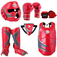Meilleure vente équipement de boxe Muay Thai avec logo personnalisé en PU combo boxe de combat arts martiaux casque de karaté garde de l'aine ensemble de boxe