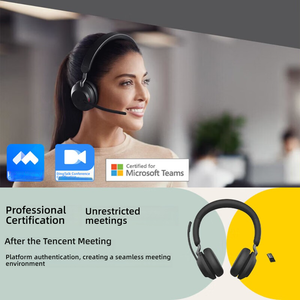Auriculares <span class=keywords><strong>Jabra</strong></span> Evolve2 65 MS Estéreo Negros para Computadora con Cancelación de Ruido para Servicio al Cliente, Reuniones de Oficina, Aprendizaje Remoto, Micrófono - Product Image 2