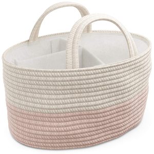 Organizer for <strong>Change</strong> <strong>Table</strong> Portable Carry Tote for Newborn Girl Nursery with Handles Storage <strong>Basket</strong> - Product Image 4