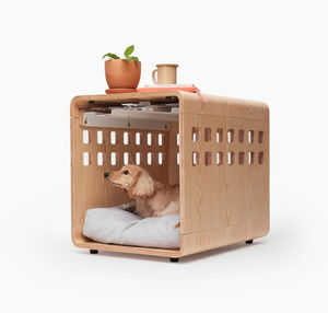 Hand-Made Solid Wood Pet Bed House Crate Tables Modern Luxury Pet Furniture Wood Dog Crate